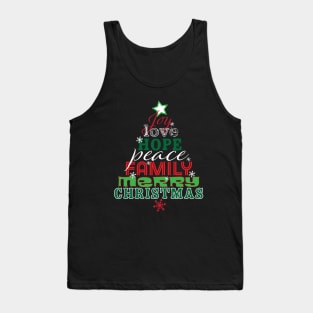 Wordy Christmas Tree Tank Top